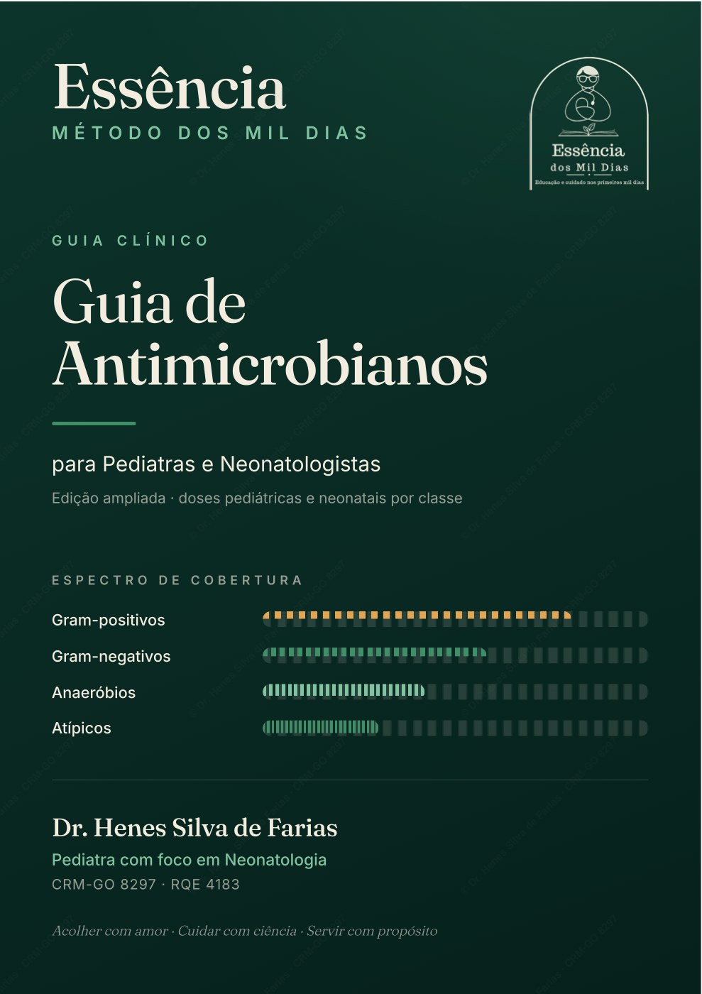 Capa do Guia de Antimicrobianos em Pediatria e Neonatologia — Essência, Método dos Mil Dias